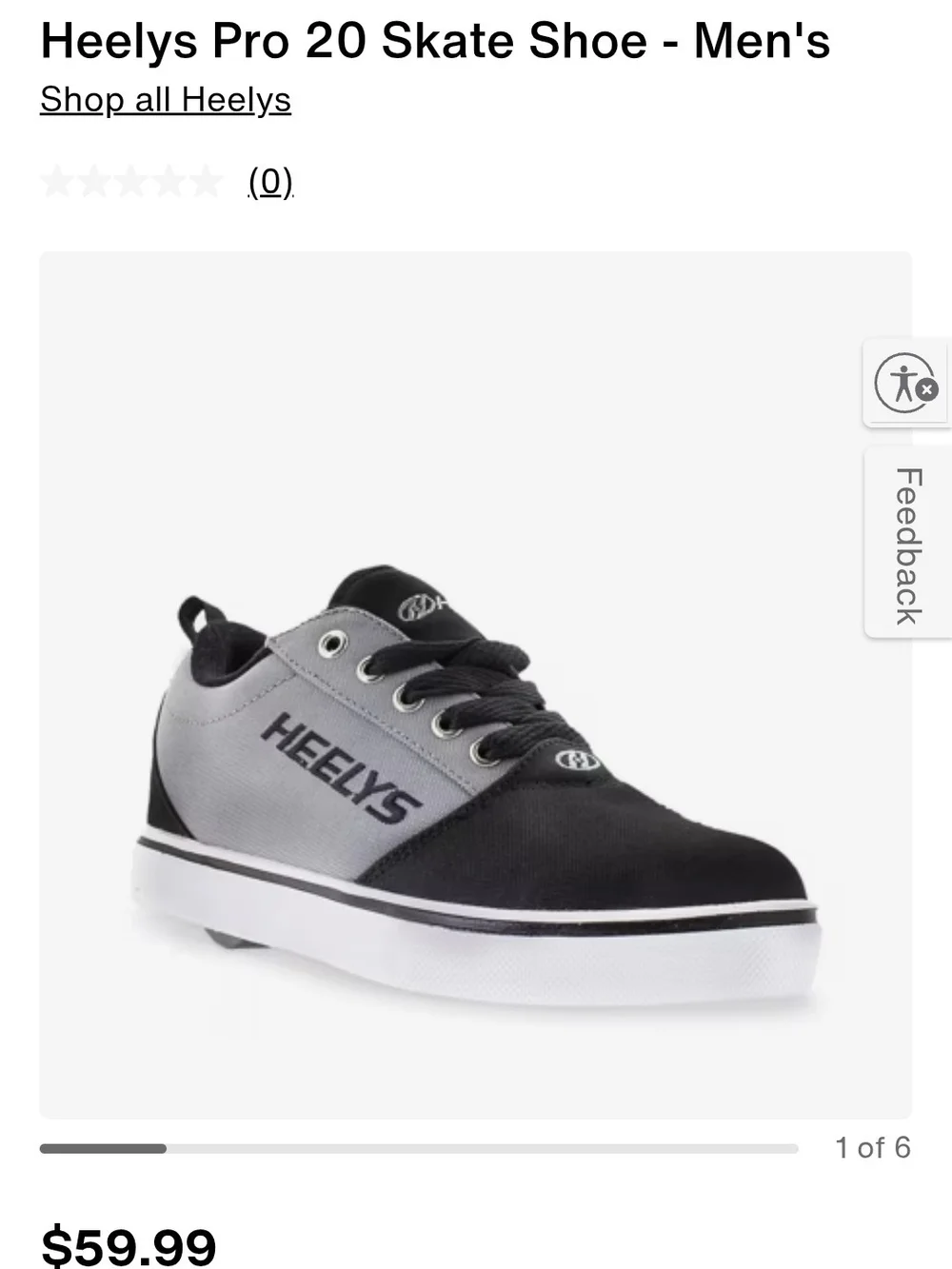 Heelys Men's Black & Gray Low-Top Skate Shoes with Removable Wheel